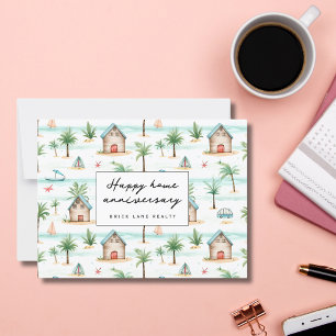 Tropical Beach Houses Home Anniversary Postcard