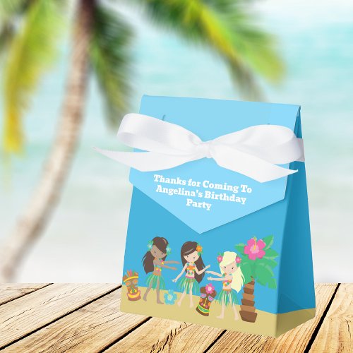 Tropical Beach Hula Dancing Luau Birthday Party Favor Boxes