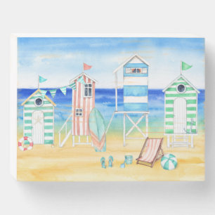 Tropical Beach Hut Wood Box Sign