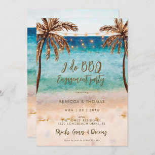 tropical beach I do BBQ couples shower invitation