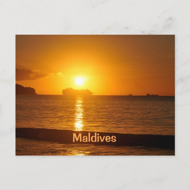 Tropical beach in Maldives Postcard (Front)