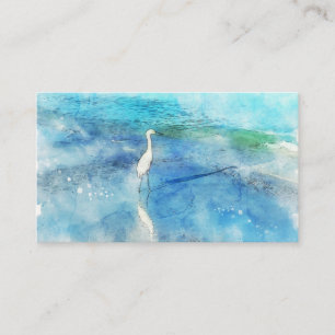 Tropical Beach in Teal Aqua Turquoise Blue Business Card