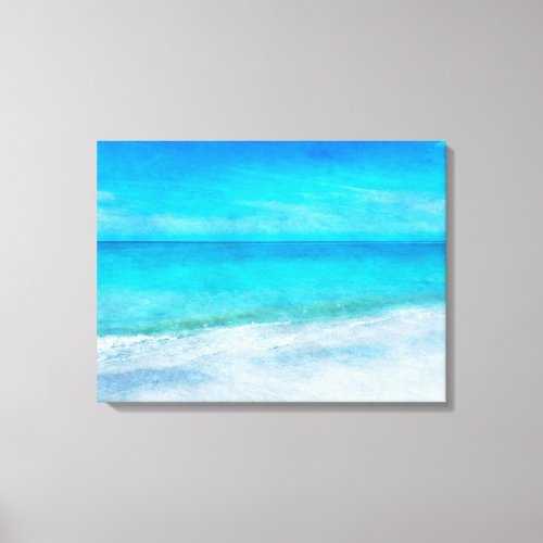 Tropical Beach in Teal Aqua Turquoise Blue Florida Canvas Print