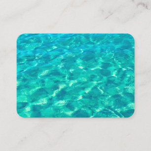 Tropical Beach in Teal Aqua Turquoise Blue Water Business Card