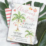 Tropical Beach Island Christmas Party Invitation<br><div class="desc">Go to the Islands with this Tropical Christmas Holiday party invitation. Features a watercolor Palm Trees with christmas ornaments.. All wording can be changed to fit you needs. Simple and clean design. All wording can be changed! To make more changes go to Personalize this template. On the bottom you’ll see...</div>