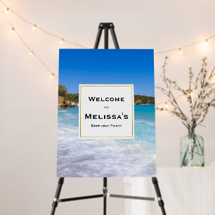 Tropical Beach Island Paradise Birthday Welcome Foam Board