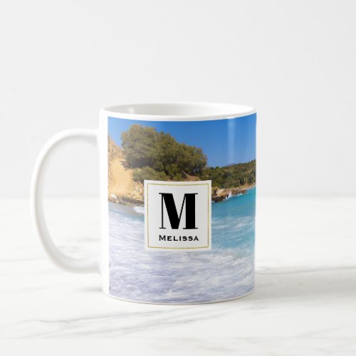 Tropical Beach Island Paradise Photo Monogram Coffee Mug