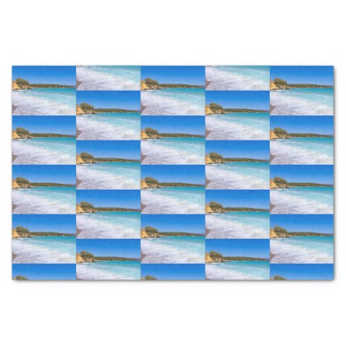 Tropical Beach Island Paradise Photo Pattern Tissue Paper