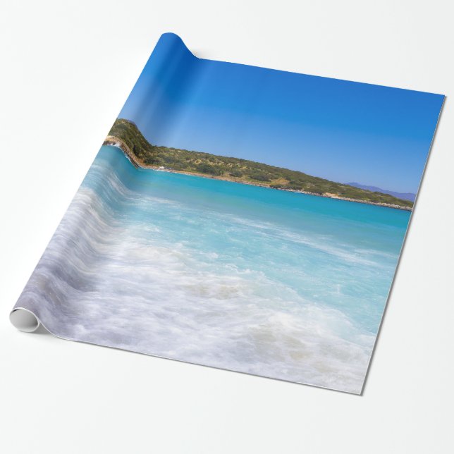 Tropical Beach Island Paradise Photo Wrapping Paper (Unrolled)