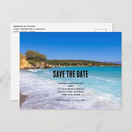 Tropical Beach Island Paradise Save the Date Invitation Postcard