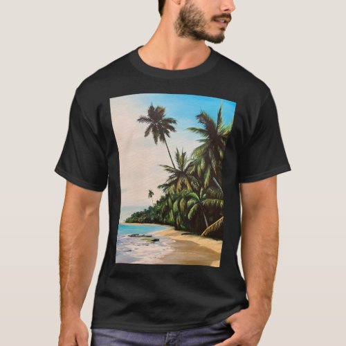 Tropical Beach Jah Sunny Arts Design T_Shirt