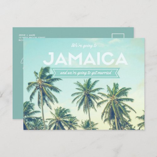 Tropical Beach Jamaica Wedding Save the Dates Announcement Postcard