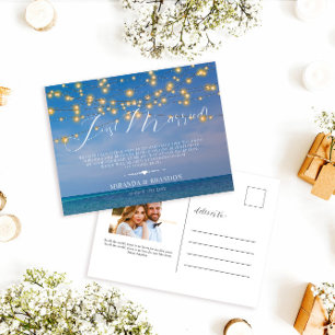 Tropical Beach Just Married Wedding Announcement Postcard