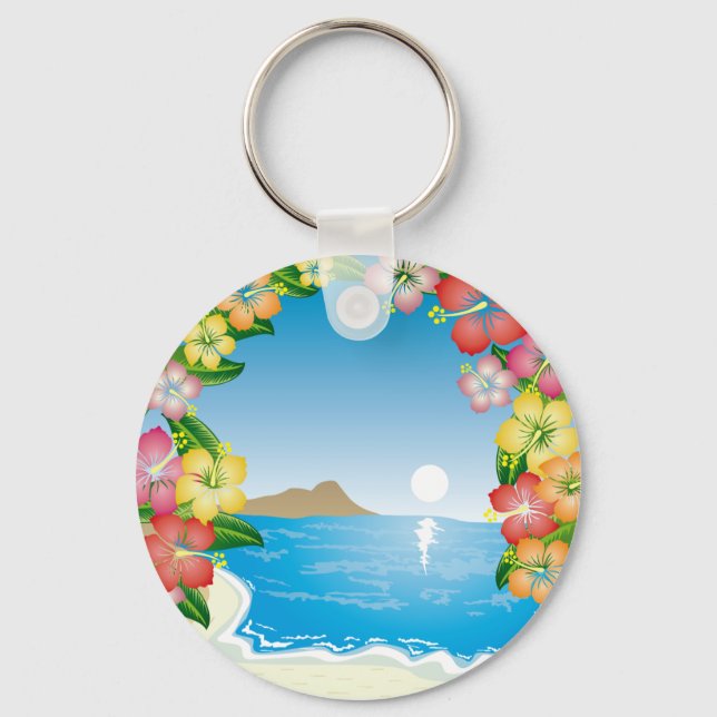 Tropical Beach Keychain (Front)