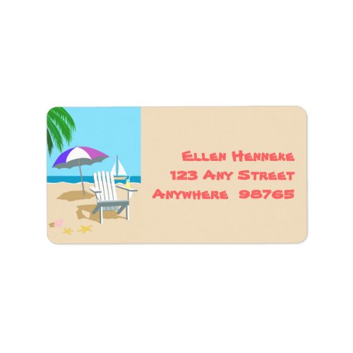 Tropical Beach Label