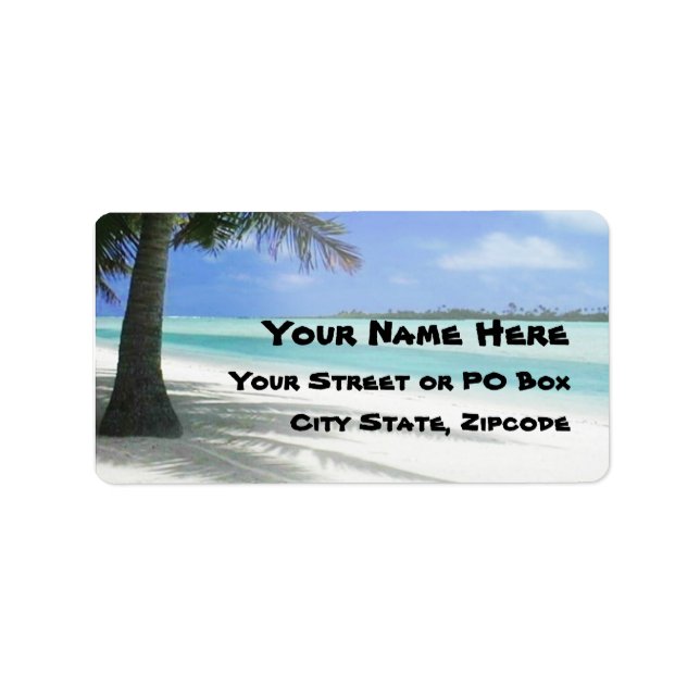 Tropical Beach Label (Front)