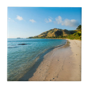 Tropical Beach Landscape, Fiji Ceramic Tile