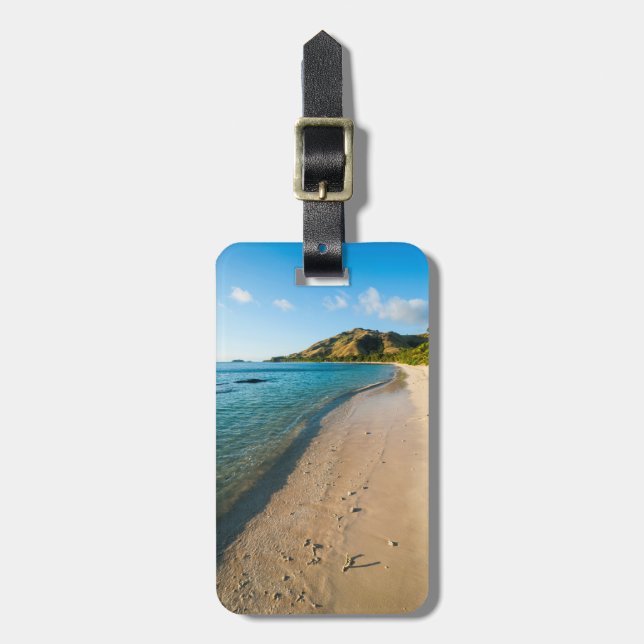 Tropical Beach Landscape, Fiji Luggage Tag (Front Vertical)