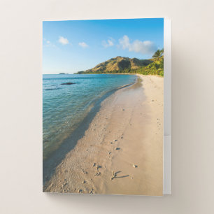 Tropical Beach Landscape, Fiji Pocket Folder