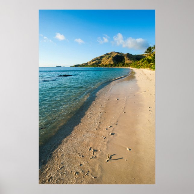 Tropical Beach Landscape, Fiji Poster (Front)