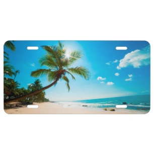 Tropical Beach License Plate