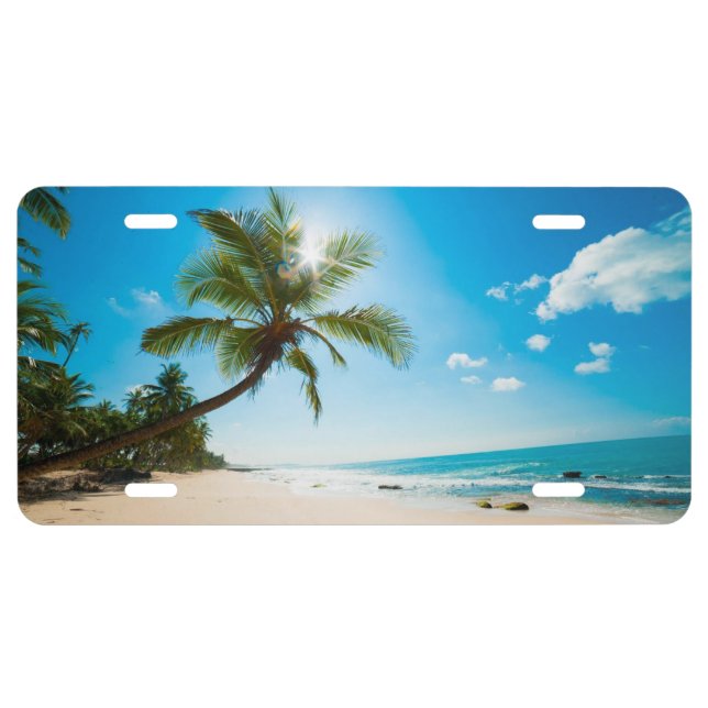 Tropical Beach License Plate (Front)