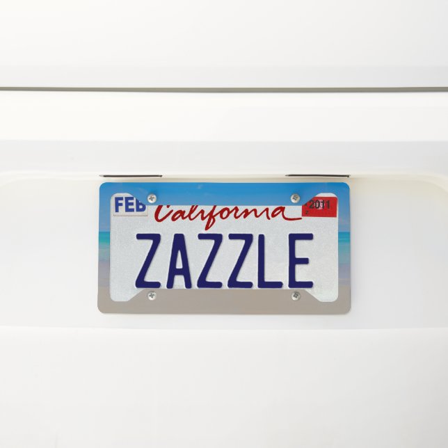 Tropical Beach  License Plate Frame (On Car)