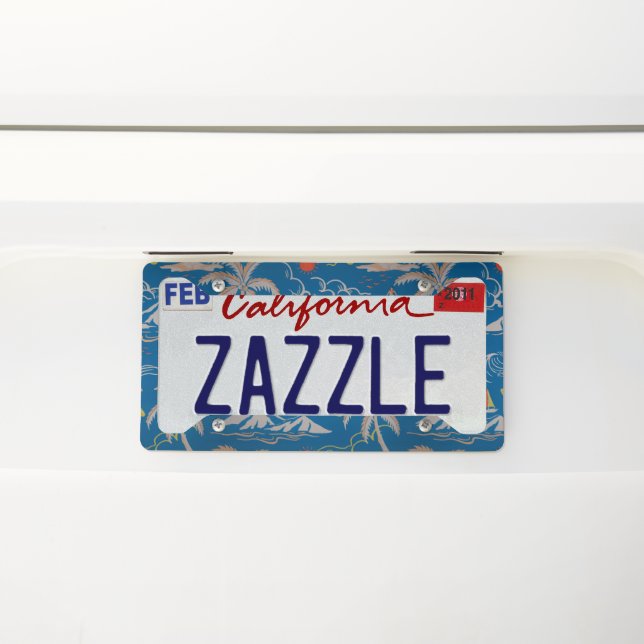 Tropical Beach License Plate Frame (On Car)