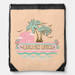 Tropical Beach Life Summer Fun Drawstring Bag