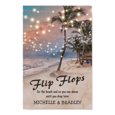 Tropical Beach Lights Flip Flops Wedding Poster Tropical Beach Lights Flip Flops Wedding Poster