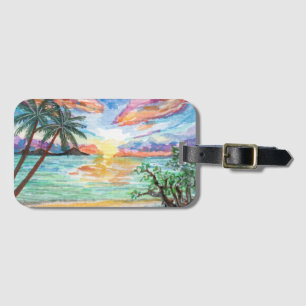 Tropical Beach Luggage Tag