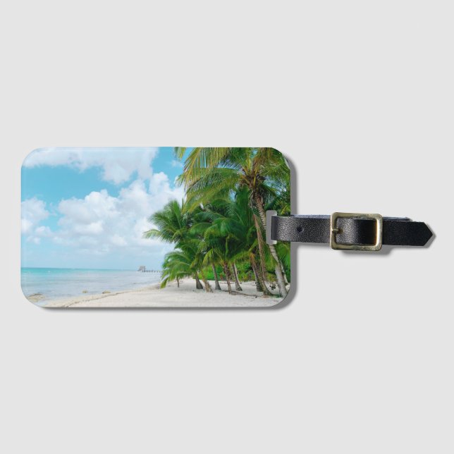 Tropical Beach Luggage Tag (Front Horizontal)