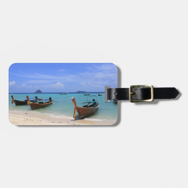 Tropical beach luggage tag (Front Horizontal)