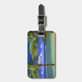 tropical beach luggage tag | Zazzle