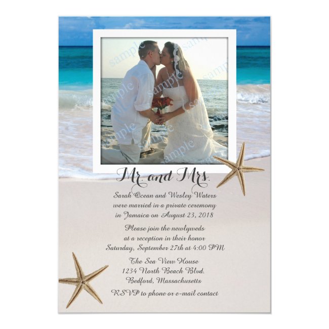 Tropical Beach Marriage Announcement With Photo