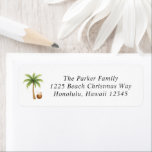 Tropical Beach Modern Christmas Return Address Label<br><div class="desc">Modern Christmas return address labels featuring a simple and fun design with a palm tree and a coconut drink.</div>