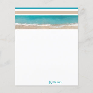 Tropical Beach Monogram Personalized Stationery