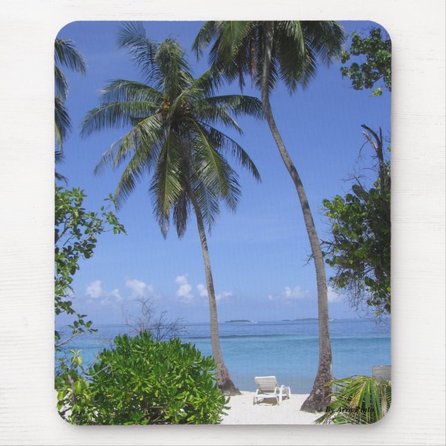 Tropical Beach Mouse Pad (Front)