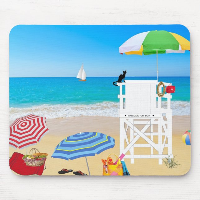 Tropical Beach Mouse Pad (Front)