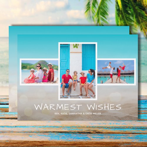 Tropical Beach Multi Photo Christmas Holiday Card