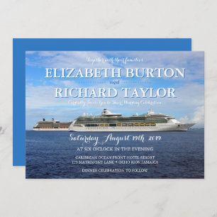 Tropical Beach Nautical Wedding Cruise Invitation