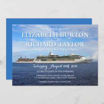 Tropical Beach Nautical Wedding Cruise Invitation by angela65 at Zazzle