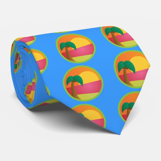 Tropical Beach Neck Tie (Rolled)