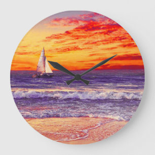 TROPICAL BEACH OCEAN ART Wall Clock