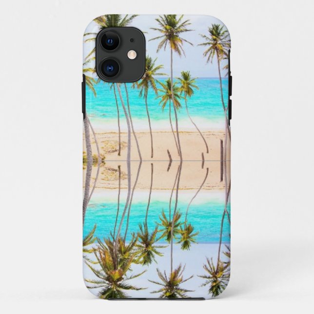 Tropical Beach Ocean Palms with Reflection Case-Mate iPhone Case (Back)