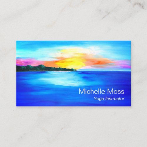 Tropical Beach Ocean Paradise Sunset Business Card