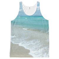 Tropical Beach Ocean Relaxing Blue Photo Print All-Over-Print Tank Top