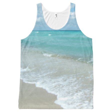 Tropical Beach Ocean Relaxing Blue Photo Print All-over-print Tank Top