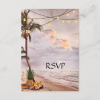 Tropical Beach or Destination Wedding RSVP Card