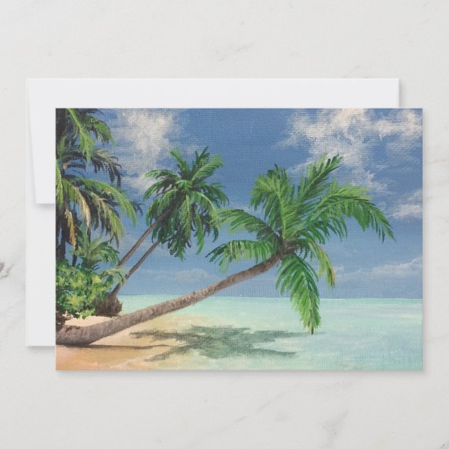 Tropical Beach Painting Greeting Card (Front)